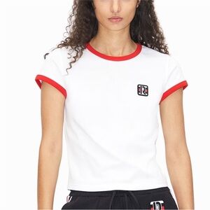 Paco rabanne x H&M Women's White Tee with Red Accents
